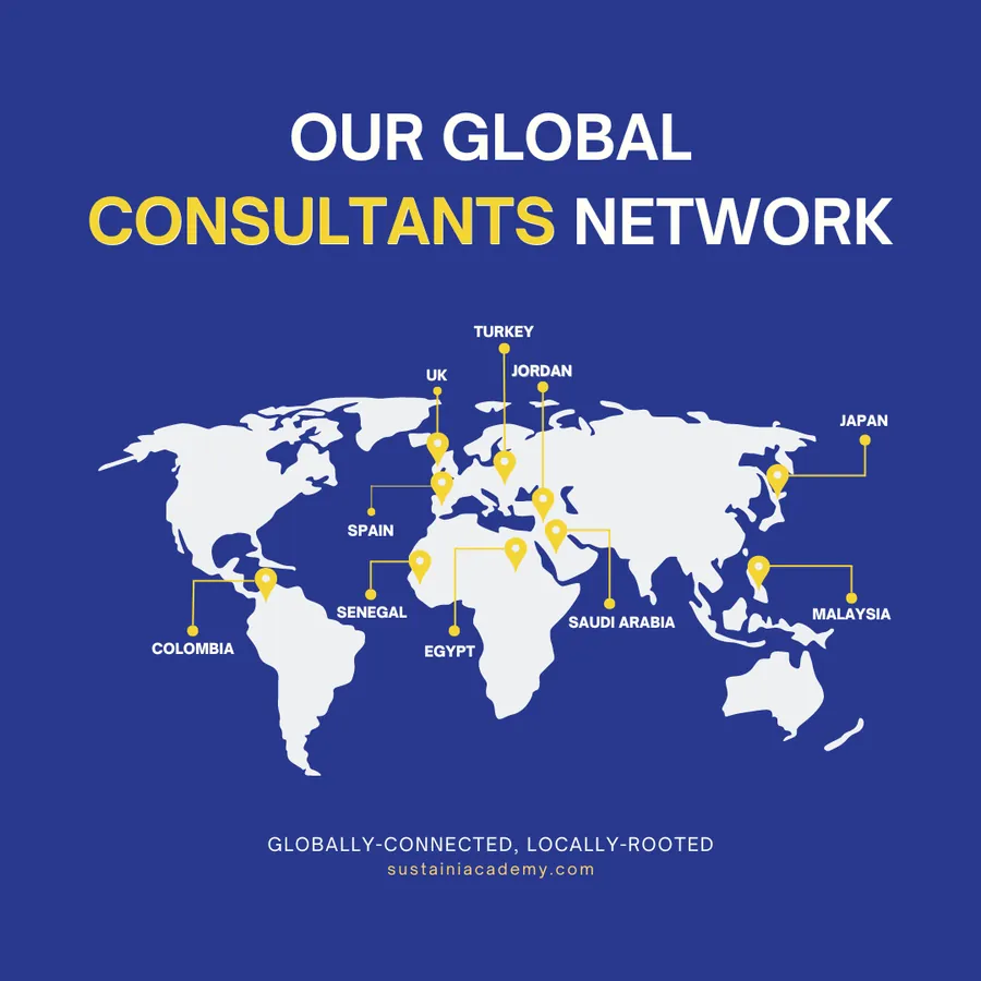 Map of Sustainia Academy's associate consultants network across ten countries